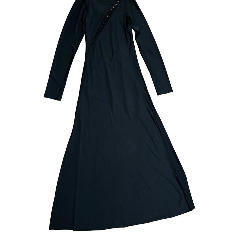 Cecilia De Bucourt x Free People Black Tie Knot Lace Maxi Dress sz M - Picture 9 of 14